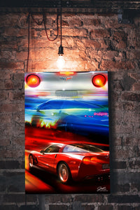 Corvette Best Weekends wall art - garage art - Wicked Metal