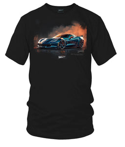 Corvette black c7 illustrated - Corvette C7 Illustrated shirt - Wicked Metal