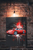 Corvette C4 burst in red, Muscle Car wall art - garage art - Wicked Metal