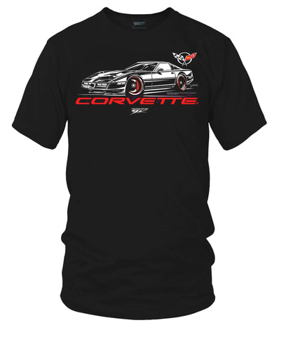 Image of Corvette c4 Stylized - Corvette C4 Stylized logo shirt - Wicked Metal
