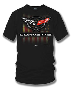Corvette c5 logo - American Flag C5 logo shirt - Wicked Metal