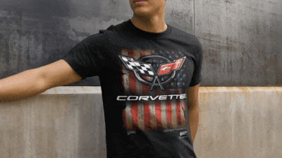 Image of Corvette c5 logo - American Flag C5 logo shirt - Wicked Metal