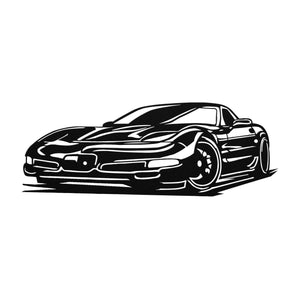 Corvette C5 Stylized 18" with Mounting Holes - Wicked Metal