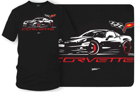 Image of Corvette c6 Stylized - Corvette C6 Stylized logo shirt - Wicked Metal