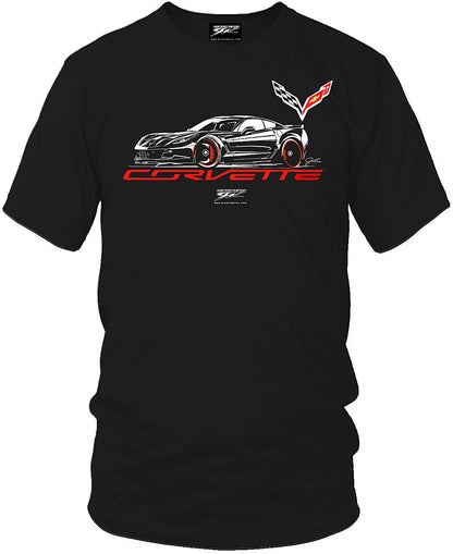 Corvette c7 Stylized - Corvette C7 Stylized logo shirt - Wicked Metal