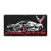 Corvette C8 Banner, wall art - garage banner art 24" X 48" - Wicked Metal