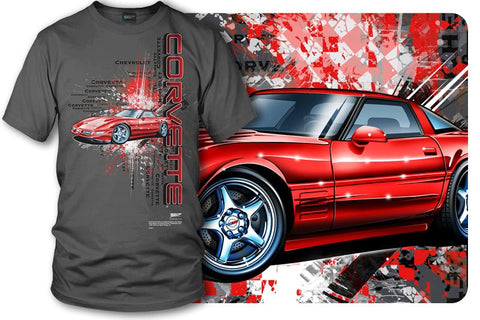 Image of Corvette shirt - Burst - C4, Corvette ZR-1, Corvette shirt - Wicked Metal