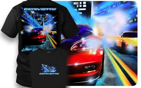 Corvette shirt - Corvette c5, C6 - Light up the night - Wicked Metal