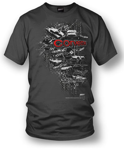 Image of Corvette Shirt - Emblems - Corvette Emblems t-shirt - Wicked Metal - Wicked Metal
