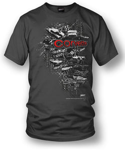 Corvette Shirt - Emblems - Corvette Emblems t-shirt - Wicked Metal - Wicked Metal