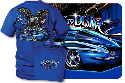 Image of Corvette shirt - Live to Drive - 1965 Corvette - Wicked Metal