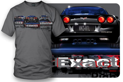 Image of Corvette shirts - Fast, Exact, Dominant C3, C5, C6 shirt - Wicked Metal