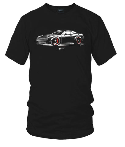 Image of Dodge Challenger Stylized - Muscle Car T-Shirt - Challenger t-Shirt - Wicked Metal