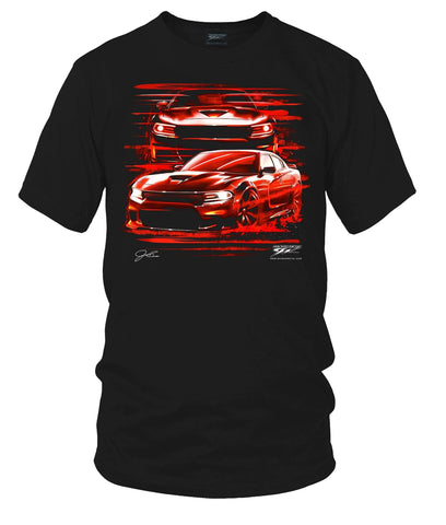 Image of Dodge Charger Gone Red - Muscle Car T-Shirt - Charger t-Shirt - Wicked Metal