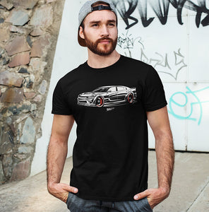 Dodge Charger Stylized - Muscle Car T-Shirt - Charger t-Shirt - Wicked Metal