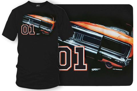 Image of Dodge Charger t-shirt, Dukes of Hazzard Style t-shirt Black - Wicked Metal - Wicked Metal