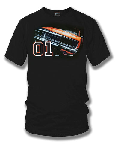 Image of Dodge Charger t-shirt, Dukes of Hazzard Style t-shirt Black - Wicked Metal - Wicked Metal