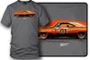 Dodge Orange Illustrated Charger t-shirt, Dukes of Hazzard Style t-shirt Grey - Wicked Metal - Wicked Metal