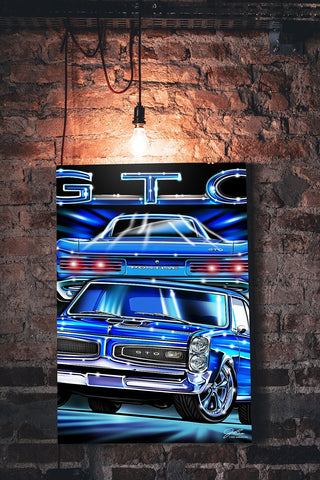 Image of GTO 1966, Muscle Car wall art - garage art - Wicked Metal
