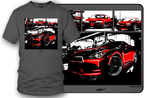 Image of Nissan GTR All years, R32, R33, R34, R35 Tuner Car Shirt - Wicked Metal